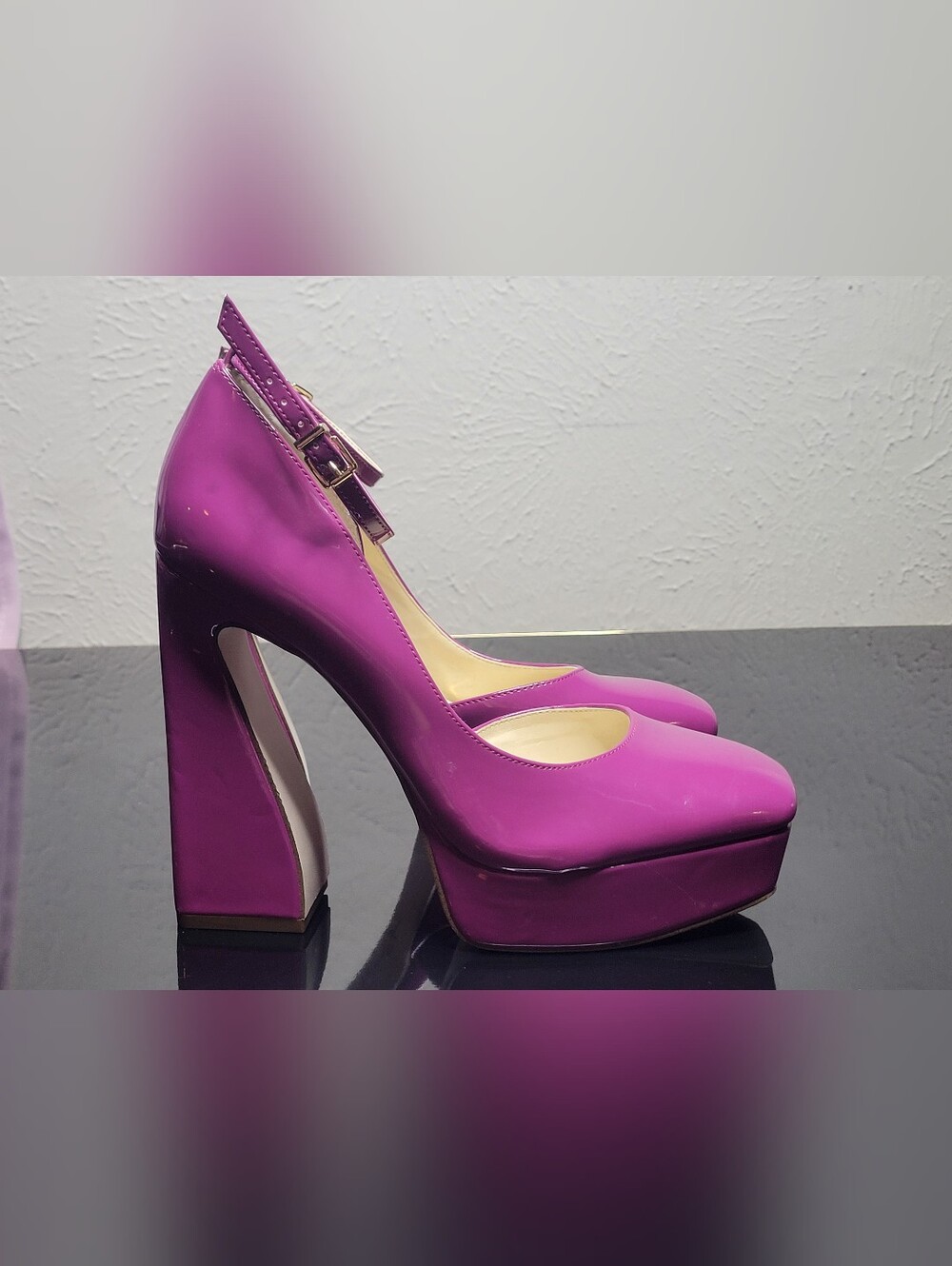 Jessica Simpson Purple Patent Platform Block Heels – Size 7.5